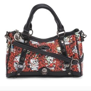 ✨️☠️❤️NWT ED HARDLEY SKULL TATTOO SKULL/ SATCHEL PURSE/ CROSSBODY ☠️❤️✨️